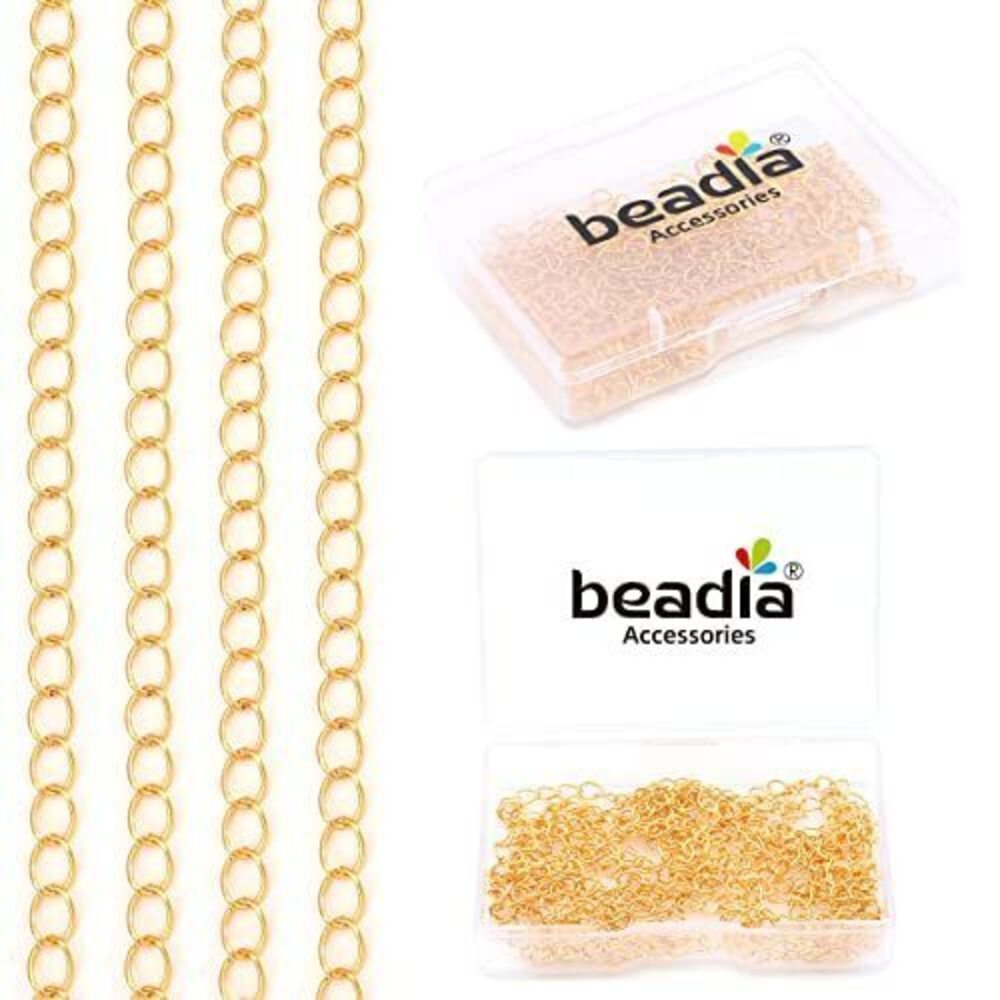 5875 18K Gold Plated Tail Chains 4.0mm 2 Meters Extension Chains